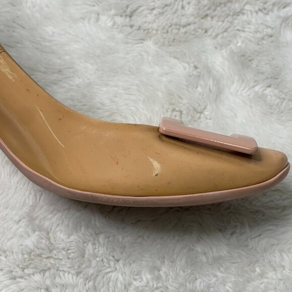 Roger Vivier Women's Tan Cream Pump Round Toe Slip On Heels Size 40 - Picture 13 of 15
